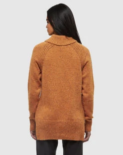 Tentree Spokane Nep Sweater -Tentree Store Orange Relax Organic Cotton Fleck Woven Sweater TCW6318 5635 3