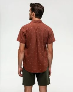 Tentree Mancos Shirt -Tentree Store Red Hemp Button Up Shortsleeve Shirt TCM4227 5536 1