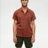 Tentree Mancos Shirt 1 Tentree Mancos Shirt -Tentree Store Red Hemp Button Up Shortsleeve Shirt TCM4227 5536 3