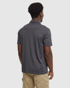 Tentree Hawthorn Shirt 8 Tentree Hawthorn Shirt -Tentree Store TCM5016 0451 meteorite black heather treeblend shortsleeve shirt 4