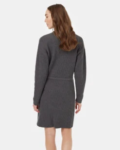 Tentree Highline Drawstring Sweater Dress 10 Tentree Highline Drawstring Sweater Dress -Tentree Store TCW5363 Grey Drawstring Sweater Knee Length Long Sleeve Dress 2