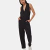 Tentree SoftTerry Light V-Neck Jumpsuit 2 Tentree SoftTerry Light V-Neck Jumpsuit -Tentree Store TCW5698 0164 P 1