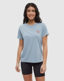 Tentree Emerald Edge Arch T-Shirt 8 Tentree Emerald Edge Arch T-Shirt -Tentree Store TCW6160 5461 blue haze huckleberry crew neck graphic shortsleeve t shirt 3