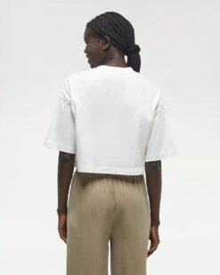 Tentree Emerald Edge Oversized Crop T-Shirt 8 Tentree Emerald Edge Oversized Crop T-Shirt -Tentree Store White Oversized Fit Printed Graphic Cropped T shirt TCW6161 5460 1