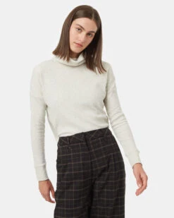 Tentree Highwood Turtleneck 14 Tentree Highwood Turtleneck -Tentree Store White Women s Waffle Knit Sweater TCW5563 3191 7