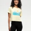 Tentree Seaforestation Crop T-Shirt -Tentree Store Yellow Relax Fit Printed Graphic Cropped T shirt TCW6207 5430 3