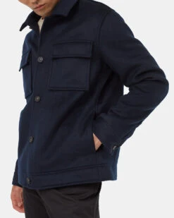 Tentree Wool Button Down Shacket -Tentree Store blue wool shacket TCM4585 2343 6