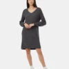 Tentree Highline V-Neck Sweater Dress 1 Tentree Highline V-Neck Sweater Dress -Tentree Store grey knit sweater dress TCW5254 0812 1